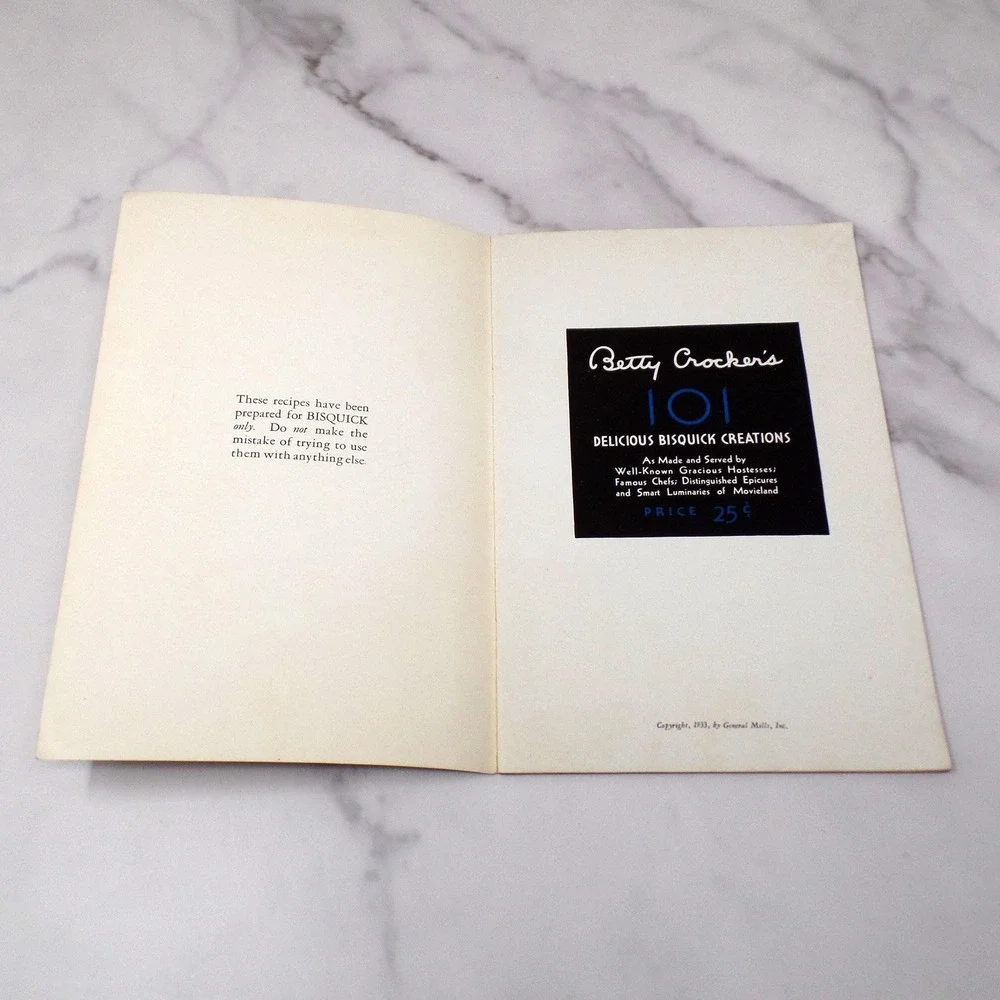 Vintage Betty Crocker's 101 Delicious Bisquick Creations Booklet (1933)